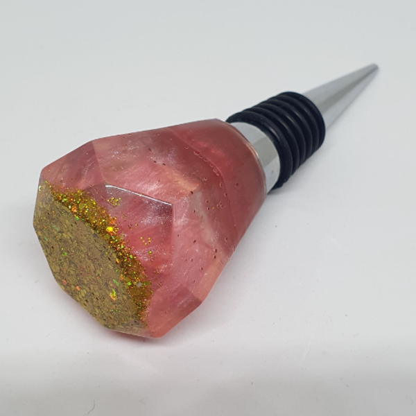 Wijnstopper Diamond Gold Pink Rose