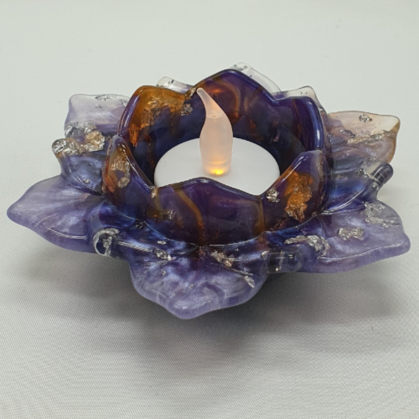 Theelicht Open Lotus Purple