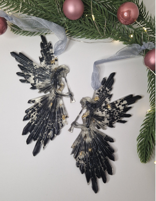 Engelen Set Black Glitter