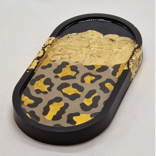 Tray Ovaal Gray  Leopard 1