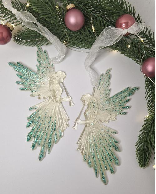 Engelen Set Blue Glitter