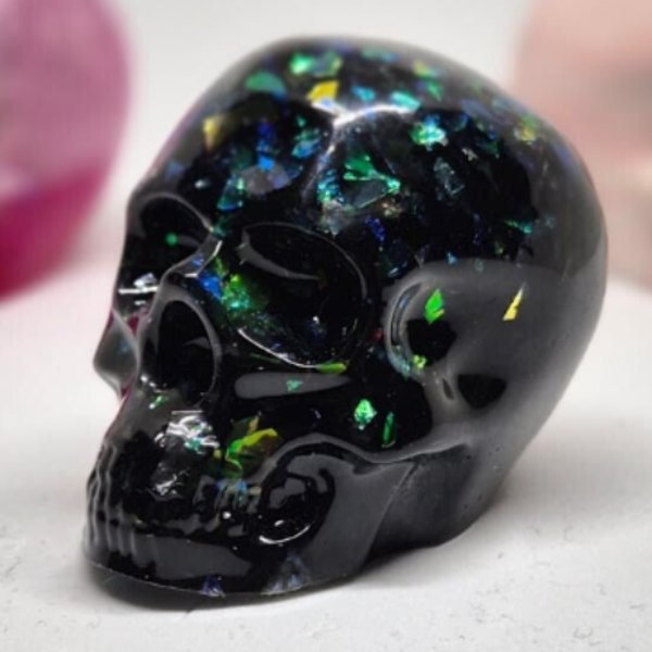 Skull S Holographic Black