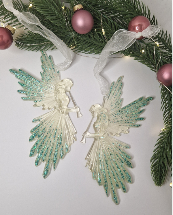 Engelen Set Blue Glitter