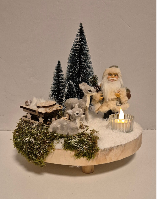 Kerststuk Santa Reindeer