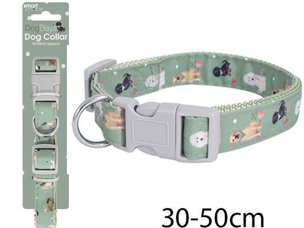 Smart Choice Dog Print Dog Collar, 30-50cm