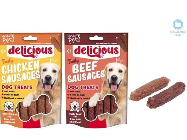 World Of Pets - Delicious Sausages Dog Treats
