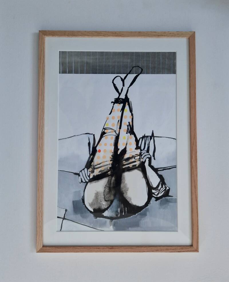 LAYER 50 (2023) €400    31,5cm X 43,8cm Acryl, inkt en verfstift op papier