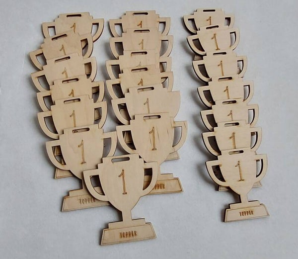 Houten figuur beker 2 maten 20 stuks