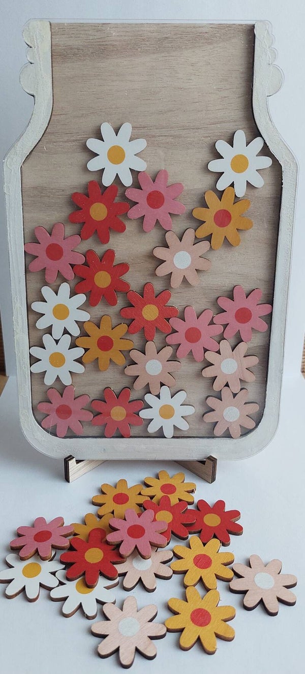 Beloningssysteem Houten pot met bloemetjes