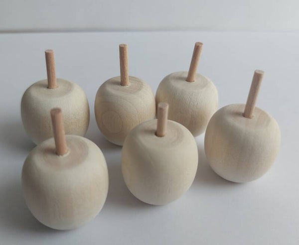Houten appeltjes 6 stuks