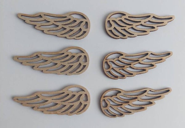 Houten engelenvleugels 6 stuks