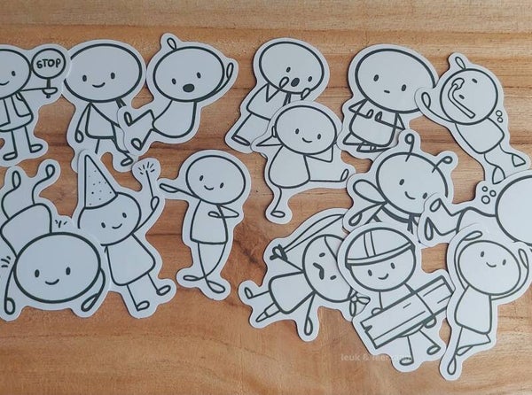 Stickerfiguren 15 stuks.
