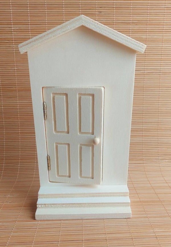 Houten deur met trapje