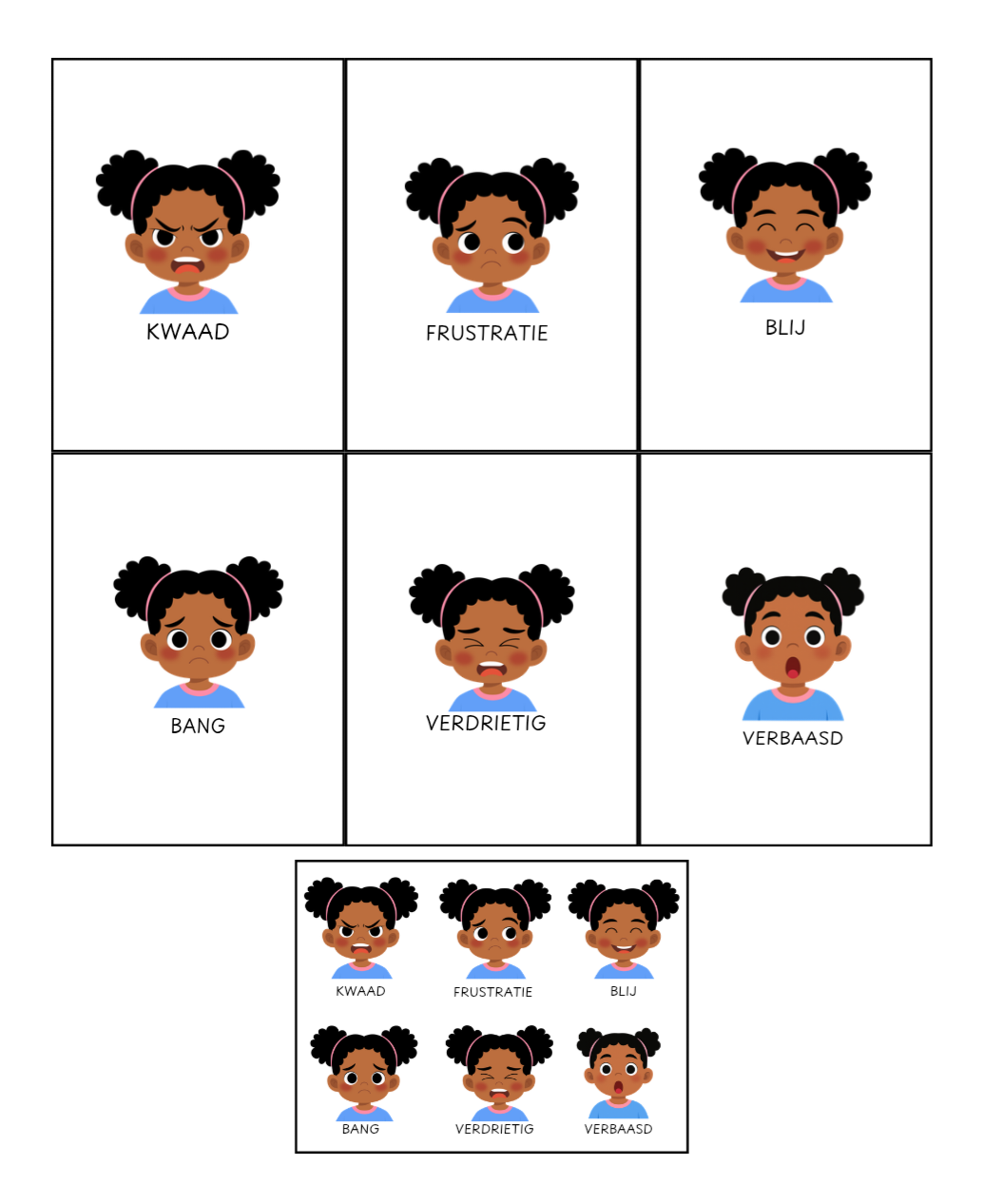 Kaartenset | emotie meisje