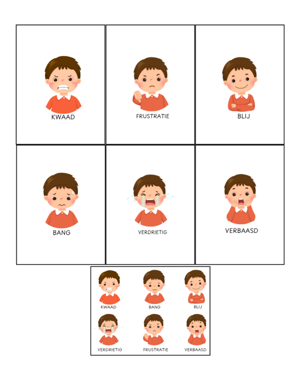 Kaartenset | emotie jongen