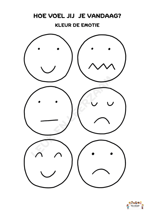 GRATIS DOWNLOAD WERKBLAD | Emotiecheck onderbouw