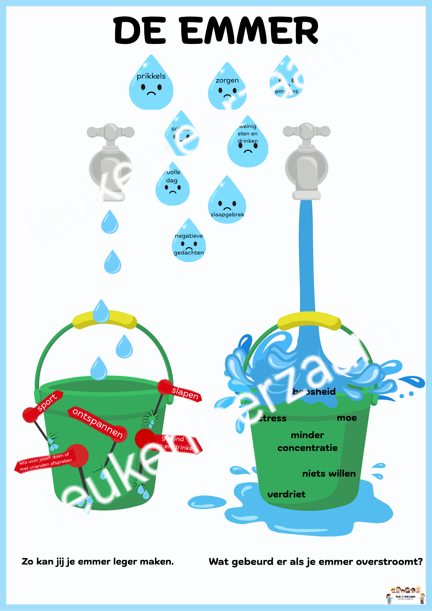 DOWNLOAD poster en werkblad | Metafoor de emmer