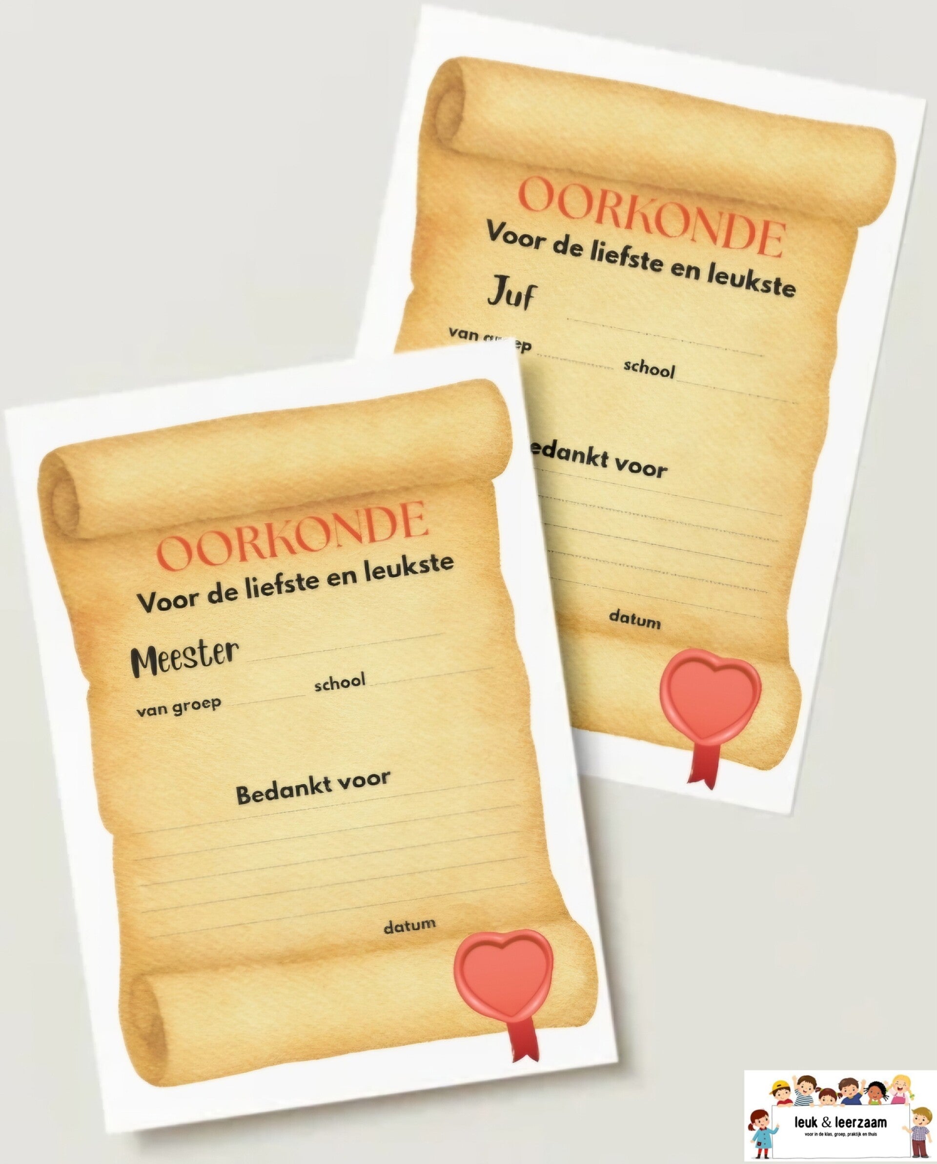 Juf/meester | oorkonde GRATIS DOWNLOAD