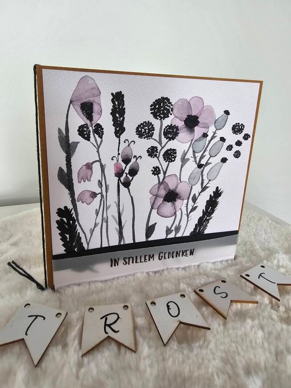 Trauerkarte Aquarell " In stillem Gedenken"