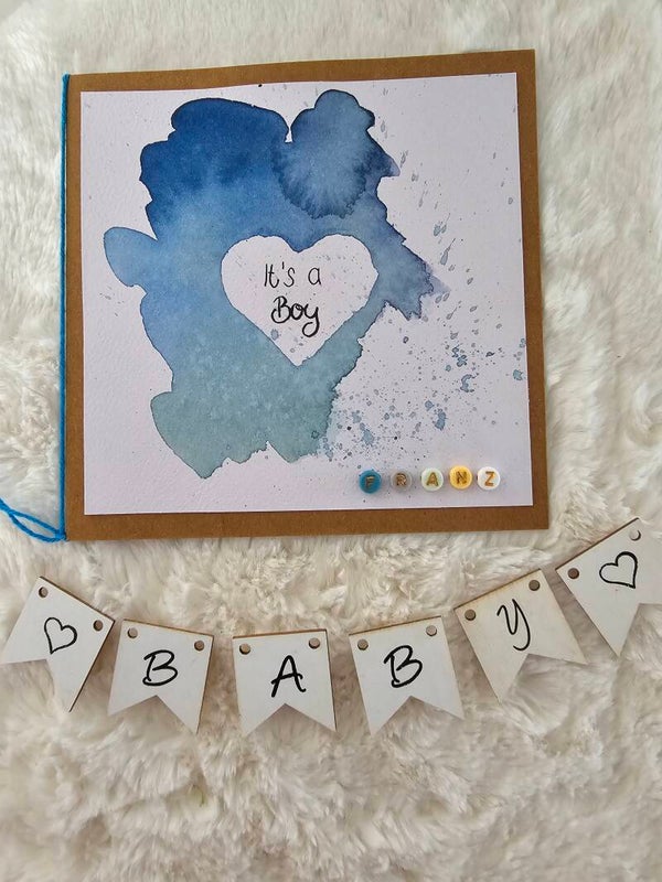 Grußkarte Aquarell "Its a Boy"