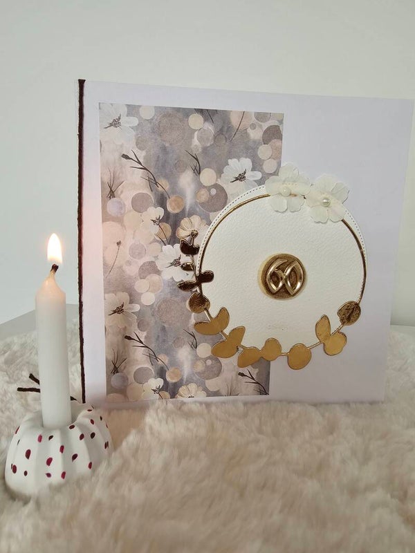 Grußkarte  Diamantene "Weißblüte"