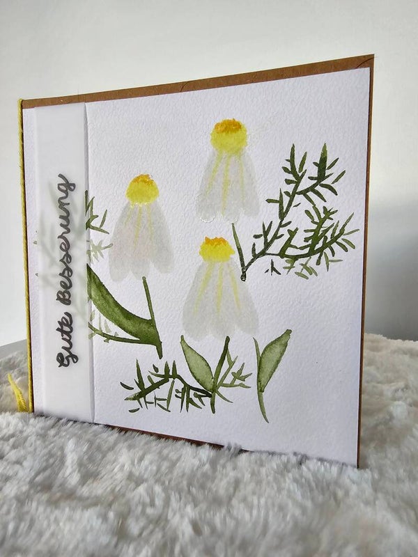 Karte Aquarell "Gänseblümchen"