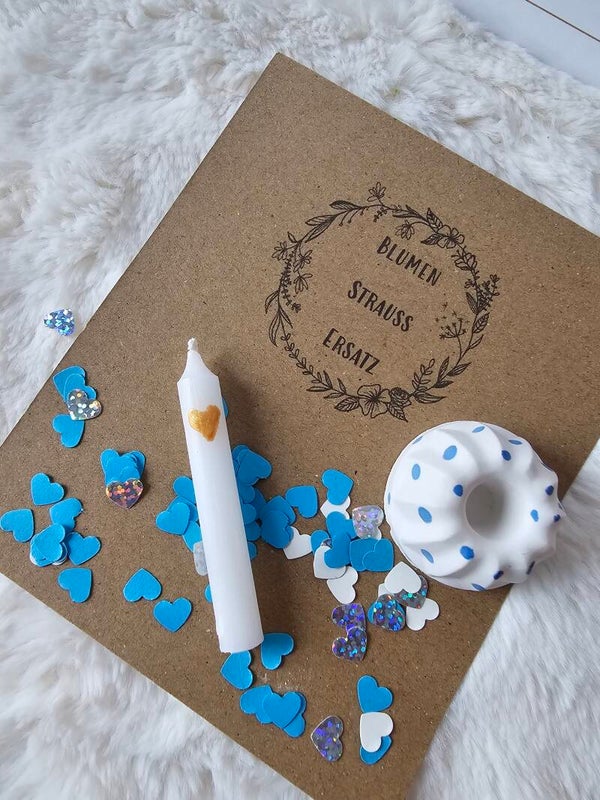 Lichtlein Alles Liebe "Blumen-Strauss-Ersatz" blau