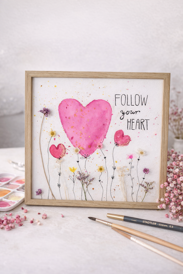 Workshop  "Follow your Heart" Aquarell ♡ Lettering  ♡ Blumen