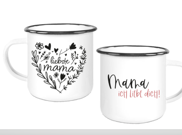 Emaille Tasse "Liebste Mama"
