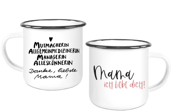Emaille Tasse "Mama - Ich liebe dich"
