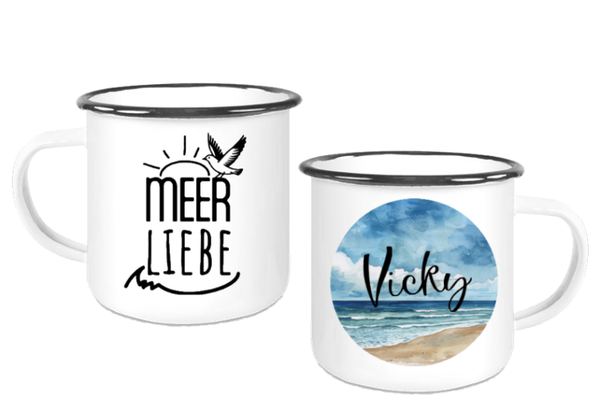 Emaille Tasse "Meerliebe"