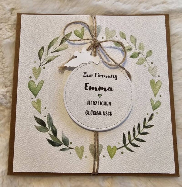 Grußkarte zur Frimung Druck "Friedenstaube"