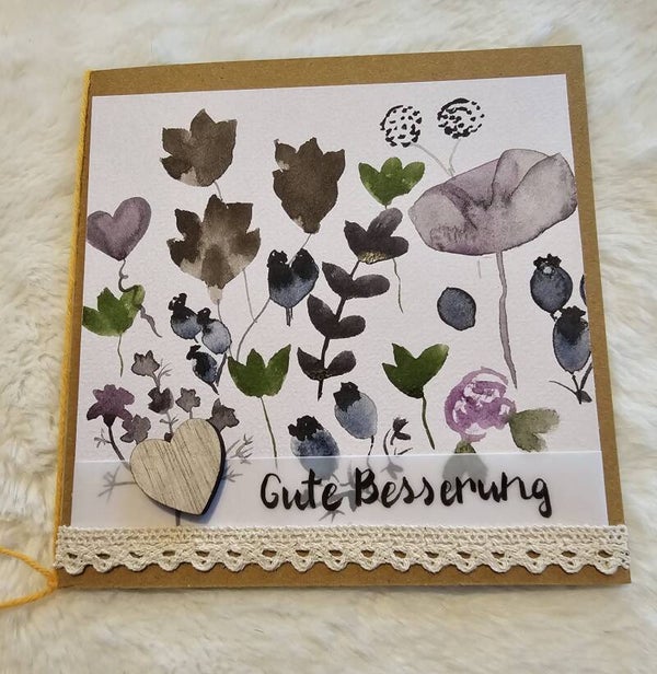 Grußkarte Gute Besserung Aquarell " Stille Wiese"
