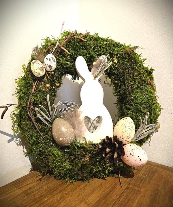 Kranz Frühling / Ostern  "Hase mit großem Herz sucht Zuhause"