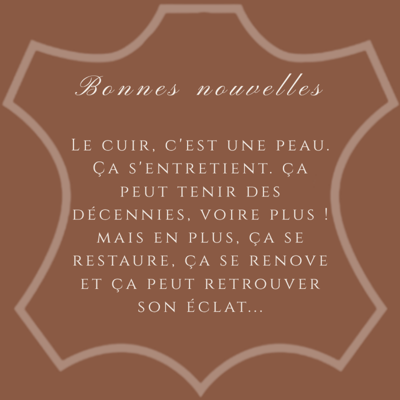 annonce de bonne nouvelle : le cuir se restaure