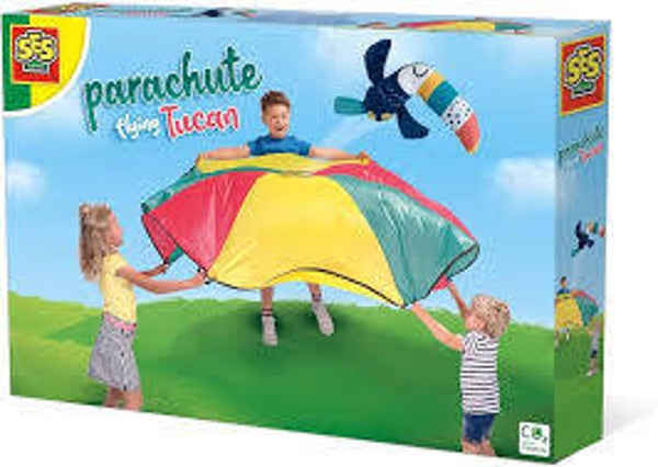 Parachute vliegende toekan