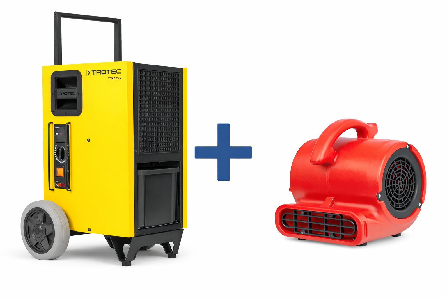 Droogpakket Medium – 50L bouwdroger + ventilator €175,- p/w