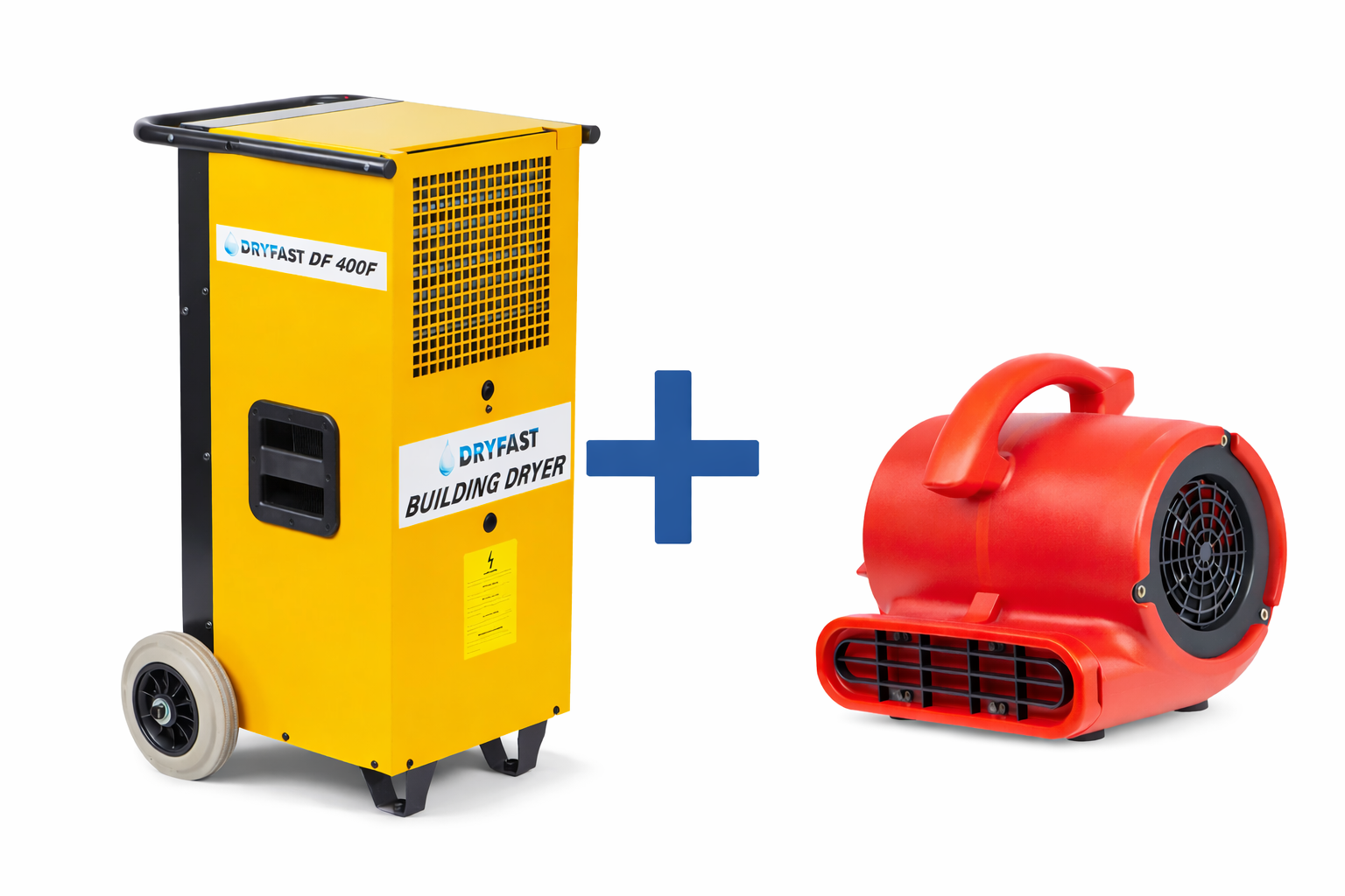 Droogpakket Large – 75L bouwdroger + ventilator €195,- p/w