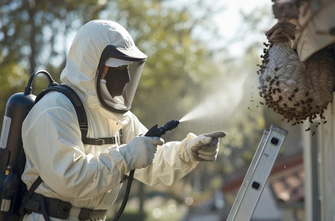 Traitement d'un nid de frelon asiatique