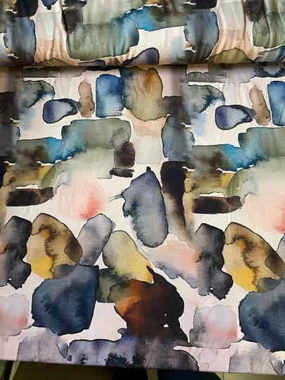 Tencel Digital Print Nude Grey