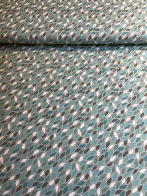 Baumwolle Jersey Mint/Petrol/Weiß