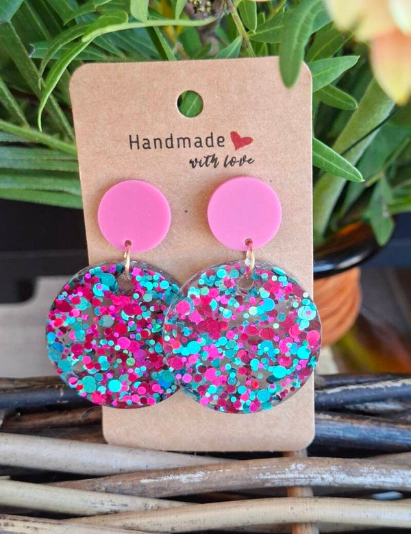 Boucles d'oreilles en résine epoxy