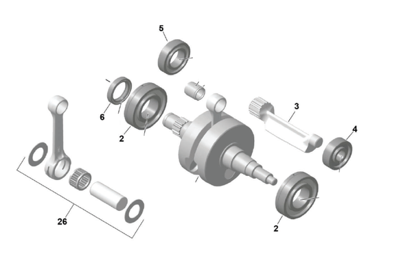 Rotax Drijfstang set & balans-as onderdelen