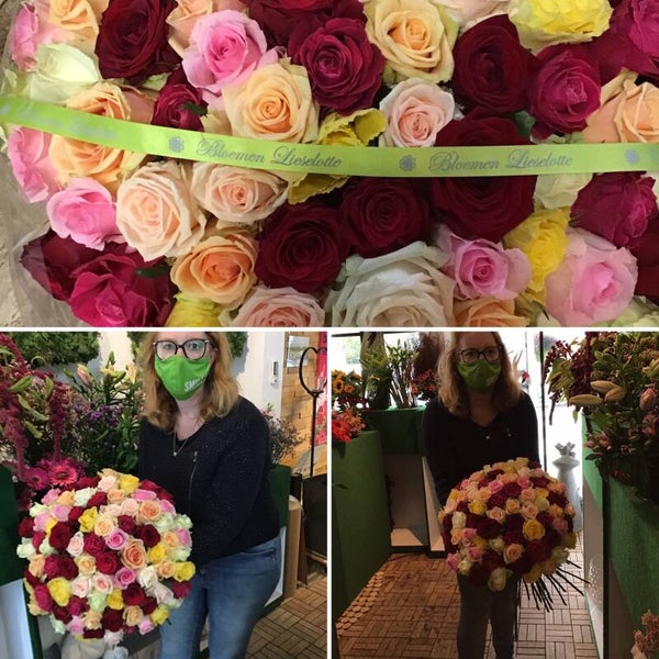 Boeket met mix rozen.