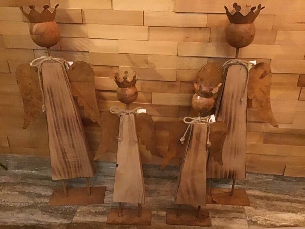 Engel in hout/metaal