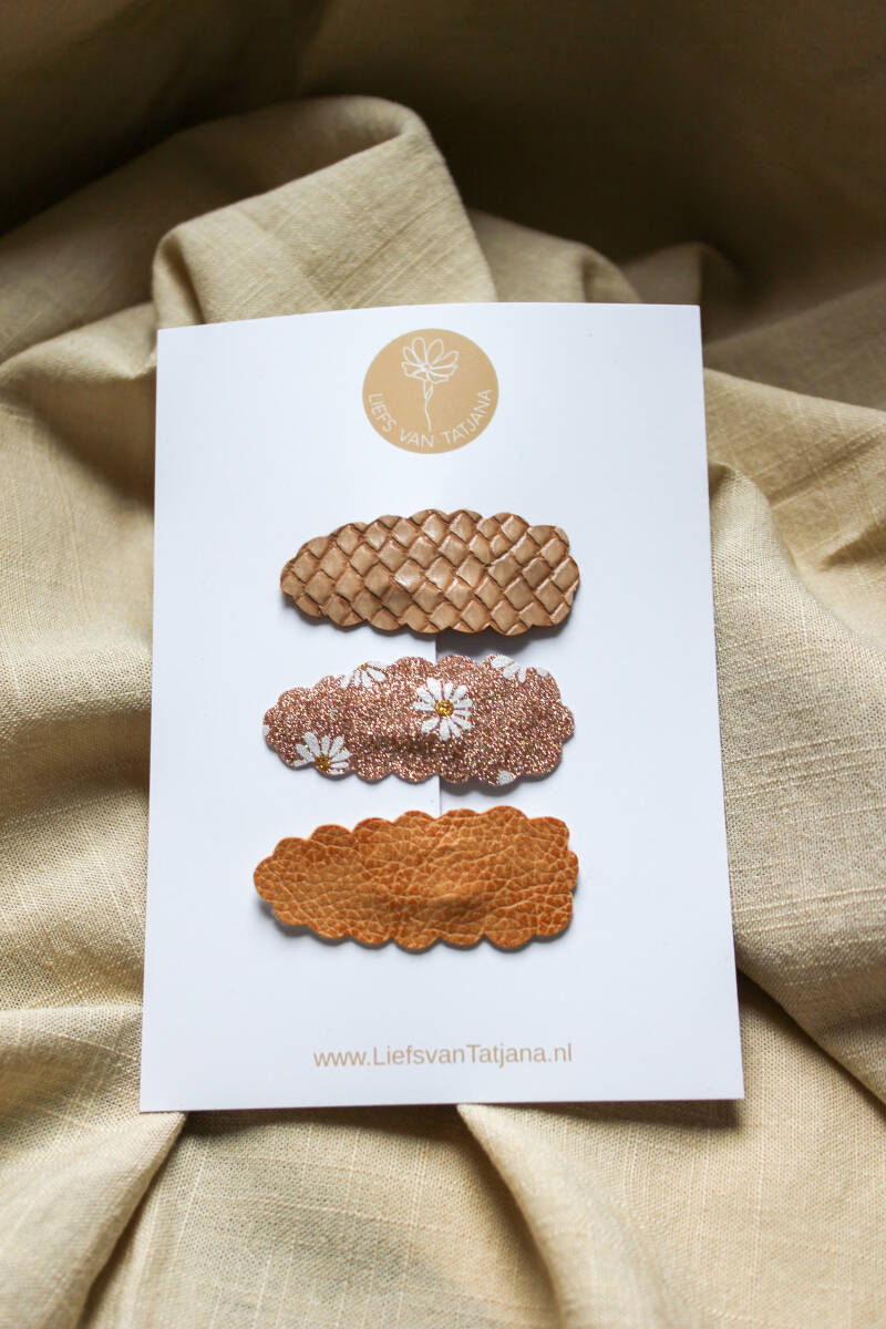 basis leer bruin klikklak speldjes