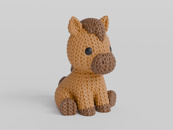 3D Knitted animal 'paard'
