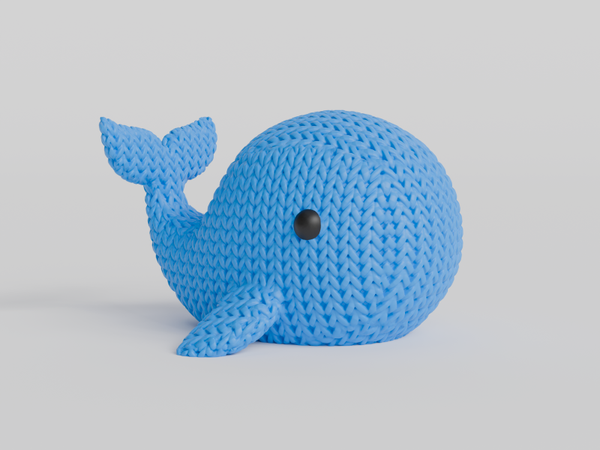 3D Knitted animal 'walvis'