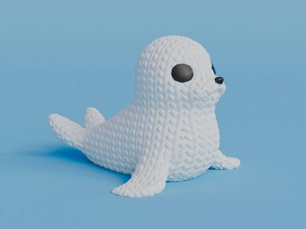 3D Knitted animal 'zeehond'