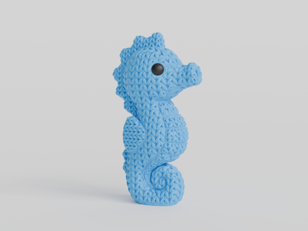 3D knitted animal 'zeepaardje'